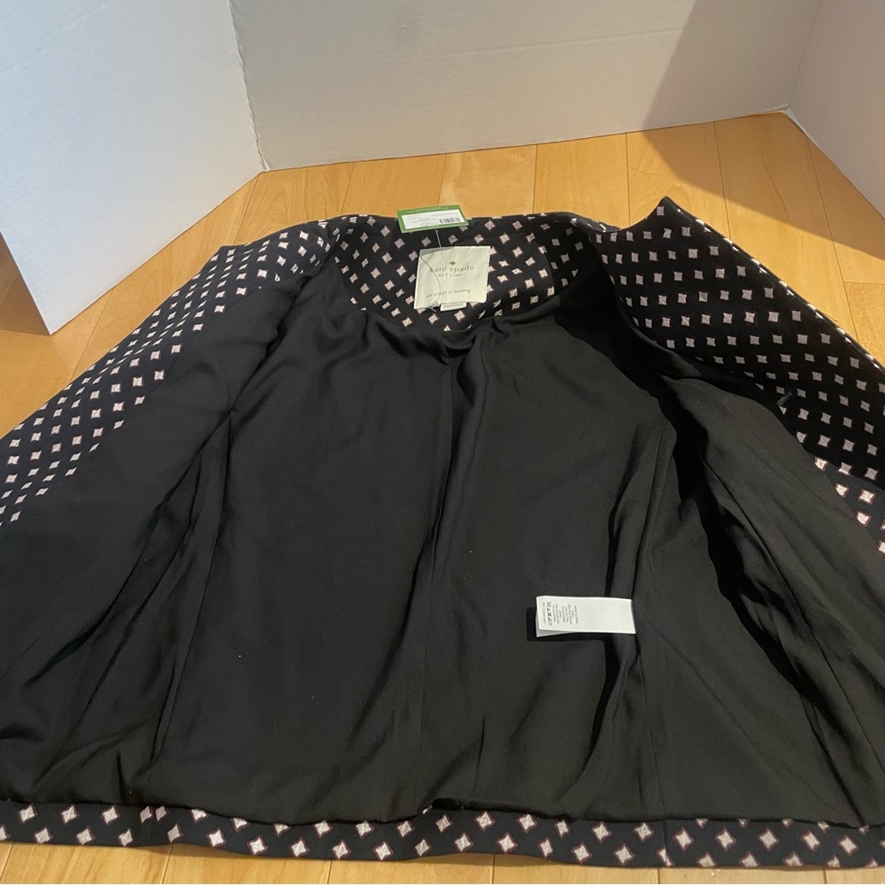 NWT Kate Spade diamond jacquard black open jacket - Picture 10 of 12
